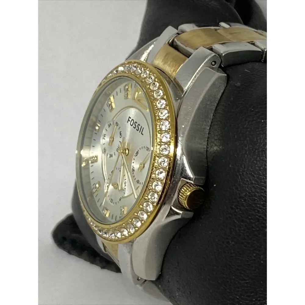 Fossil Riley ES3204 Women's Gold Stainless Steel Analog Dial Quartz Watch OP801